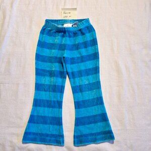 Hanna Andersson girls size 100 or 4 2 tone blue velour pull on pants VGUC